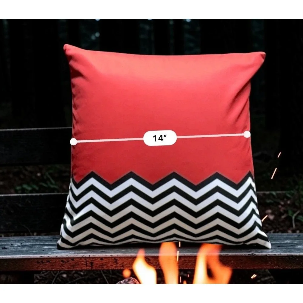 Twin Peaks Throw Pillow Red Room Black Lodge Chevron Decorative 16